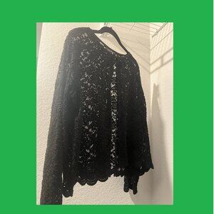Dressbarn Women's Black sheer Cardigan/Overlay